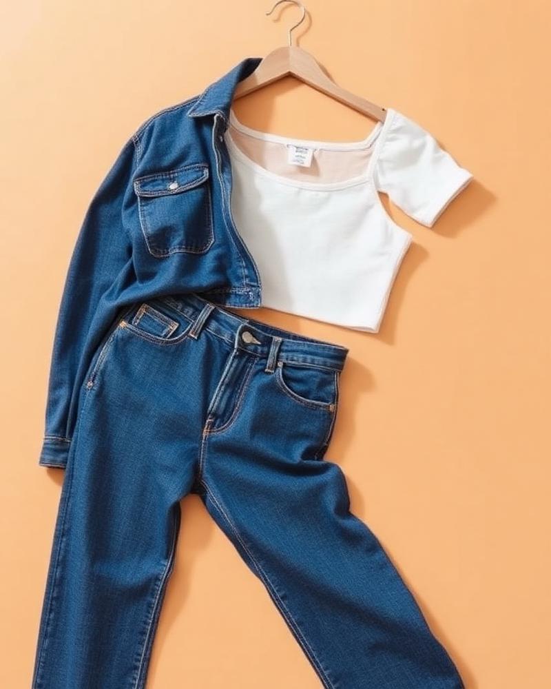 Yüksek Bel Denim Takım - Sabiko
